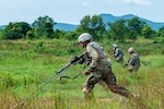 Idaho Army National Guard and Montana Army National Guard Soldiers from the 116th Cavalry Brigade Combat Team conduct a live-fire exercise with Royal Thai Army Soldiers at the Cavalry Center in Thailand’s Saraburi province Aug. 28, 2018, the final Hanuman Guardian 2018 training event for infantry Soldiers from both forces. Hanuman Guardian 2018, Aug. 20 – 30, builds capabilities of both armies while increasing the interoperability of U.S. and Thailand forces, longtime allies. More than 150 U.S. Army and 350 Army National Guard Soldiers and 350 Royal Thai Army Soldiers are participating in the training exercise.
