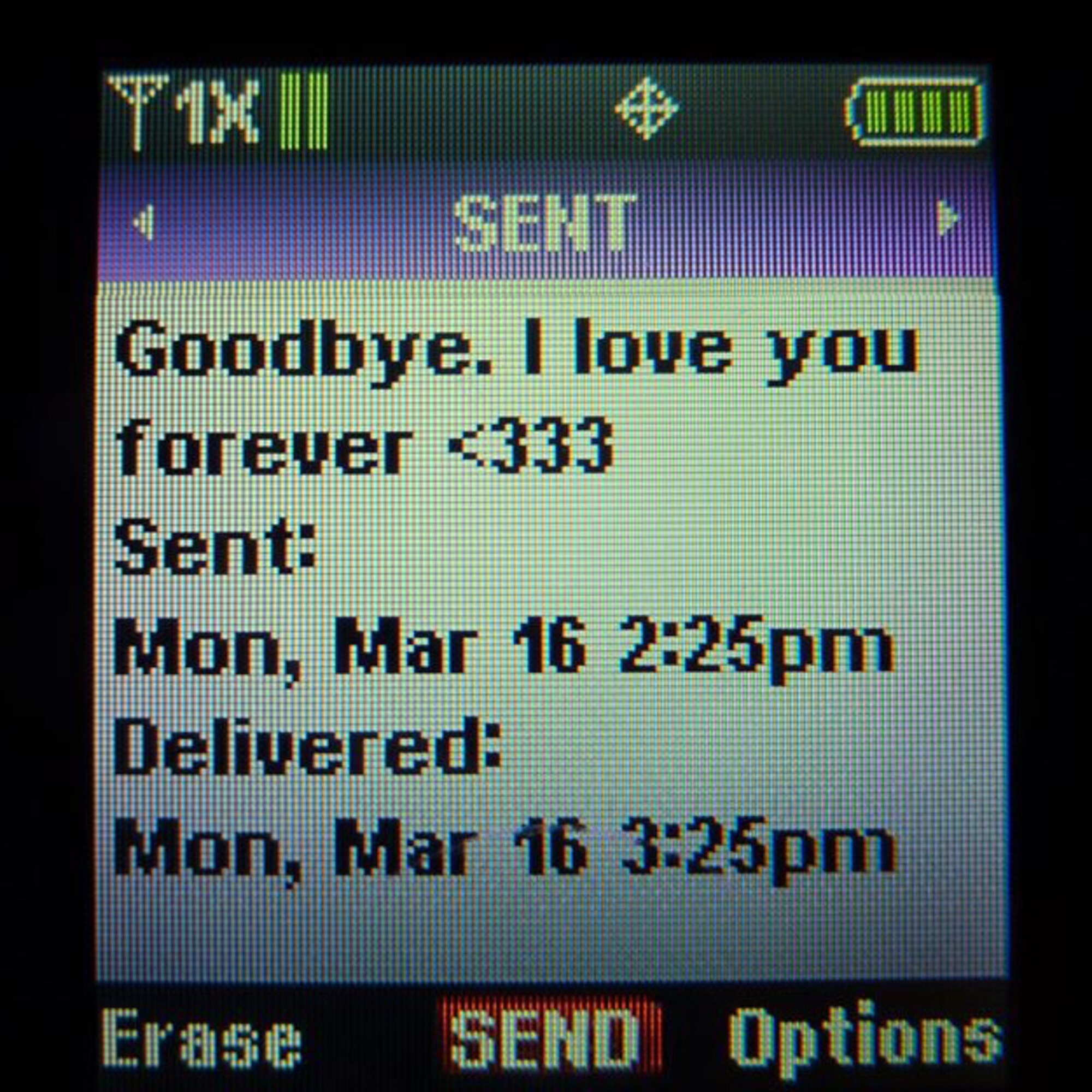 The last text sent out from Chelsea Rae Bowen was to her boyfriend.