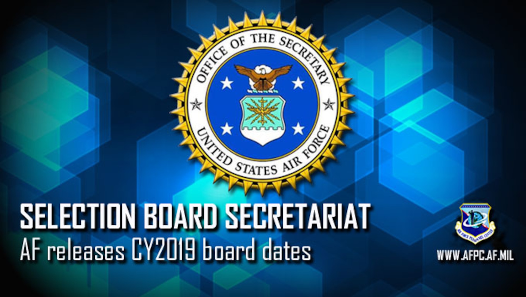 AF Secretariat releases 2019 selection board schedule