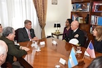 Adm. Kurt Tidd meets with Argentine Minister of Defense Oscar Aguad.