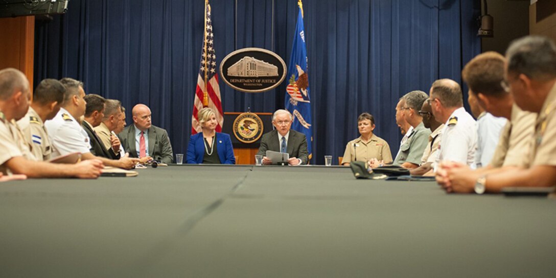 Attorney General Jeff Sessions delivers remarks to the Joint Interagency Task Force South in Washington, DC.