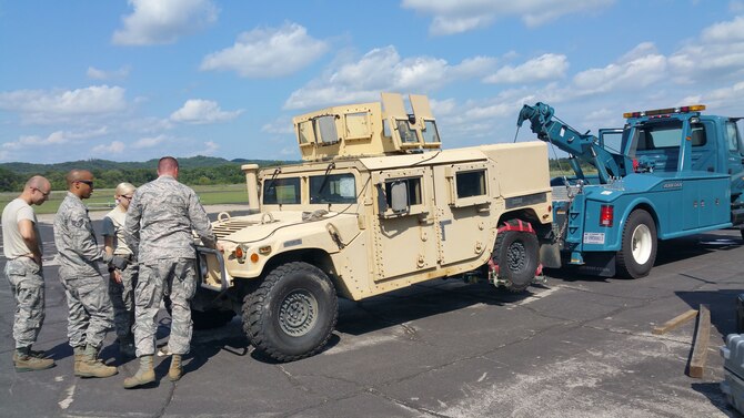 The 403rd Logistics Readiness Squadron supported Patriot Warrior for 20 days in August 2018 at Volk Field Air National Guard Base and Total Force Training Center Fort McCoy, Wisconsin. Patriot Warrior is an Air Force Reserve Command exercise that provides an opportunity for Reserve Citizen Airmen to train with joint and international partners in airlift, aeromedical evacuation and mobility support operations. (U.S. Air Force photo)