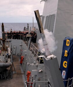 IMAGE: PACIFIC OCEAN (July 12, 2018) – Guided-missile destroyer USS Sterett (DDG 104) launches a Mark (MK) 234 Offboard Active Decoy from a Nulka MK 53 Decoy Launching System during the Rim of the Pacific (RIMPAC) exercise. Twenty-five nations, 46 ships, five submarines, about 200 aircraft, and 25,000 personnel participated in RIMPAC from June 27 to Aug. 2 in and around the Hawaiian Islands and Southern California. The world’s largest international maritime exercise, RIMPAC provides a unique training opportunity while fostering and sustaining cooperative relationships among participants critical to ensuring the safety of sea lanes and security of the world’s oceans. RIMPAC 2018 is the 26th exercise in the series that began in 1971. (U.S. Navy photo by Mass Communication Specialist 3rd Class Alexander C. Kubitza/Released)