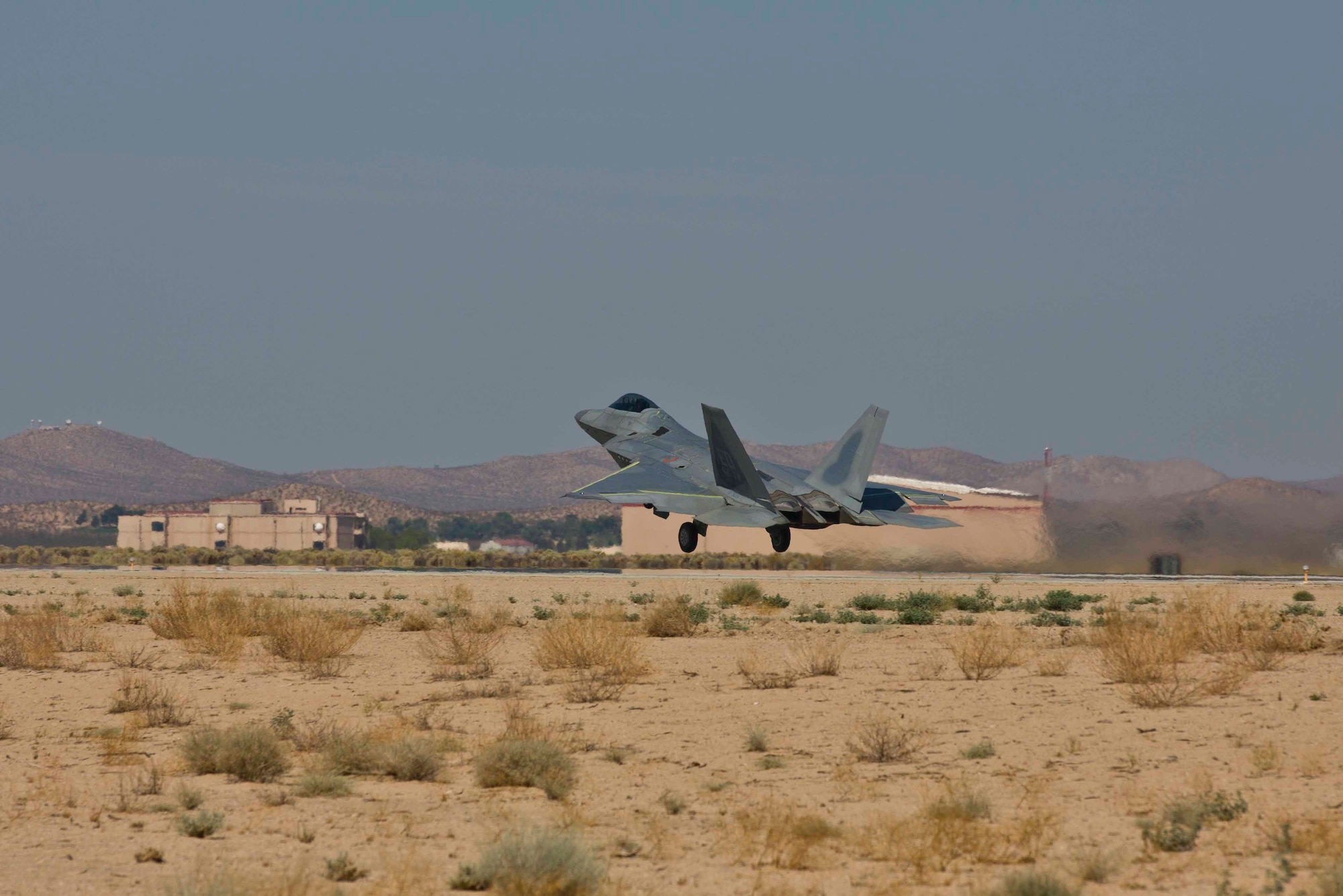 F-22 Raptor #4006 makes its second flight July 18 following an extensive refurbishment to get it back in the air. (Courtesy photo by Christopher Higgins/Lockheed Martin)