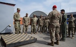 Air advisors from the 571st Mobility Support Advisory Squadron lead a discussion at Air Mobility Command’s terminal located in Callao Air Base, Lima, Peru. The visit provided an excellent opportunity for the students to see AMC’s best practices in action, which provided a tangible link to the leadership practices taught in the classroom. (courtesy photo)