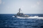 PACIFIC OCEAN (June 28, 2018) – The guided-missile destroyer USS Michael Murphy (DDG 112) transits the Pacific Ocean following to a replenishment-at-sea while underway in the U.S. 3rd Fleet area of operations.