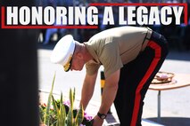Brig. Gen. Keith D. Reventlow, commanding general of 3rd Marine Logistics Group, lays a wreath at a memorial during a ceremony Aug. 7, 2018 at Honiara, Guadalcanal, Solomon Islands. U.S. Marines and Sailors with 3rd Marine Logistics Group joined U.S. Coast Guardsmen and the members of the Solomon Island government at the ceremony to commemorate the 76th anniversary of the U.S. Marines and Allied forces landing on the island of Guadalcanal, marking the beginning of the Pacific island-hopping campaign of World War II. (Courtesy Photo)