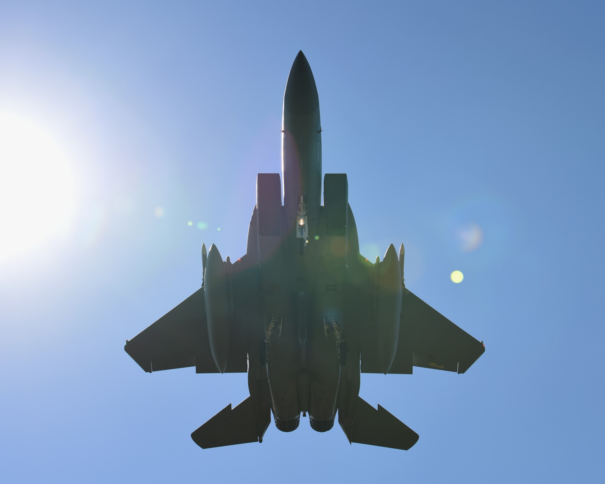 An F-15C Eagle assigned to the 493rd Expeditionary Fighter Squadron flies over Keflavik Air Base, Iceland, Aug. 6, 2018, in support of NATO’s Icelandic Air Surveillance mission. While providing critical infrastructure and support, Iceland has looked to its NATO allies to provide airborne surveillance and interception capabilities to meet its peacetime preparedness needs since 2008. (U.S. Air Force photo/Staff Sgt. Alex Fox Echols III)