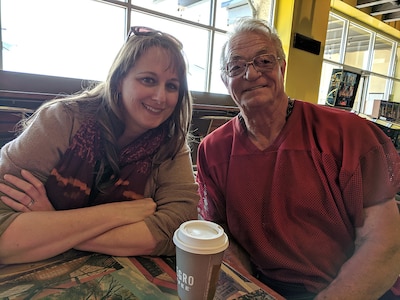 Jim and Nicole with coffee