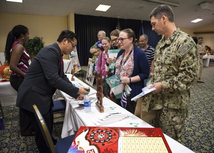 PANAMA CITY, Florida - Base personnel celebrated aspects of our various cultural backgrounds and highlighted the strength in our multifaceted heritage during the 2018 Diversity Day aboard Naval Support Activity Panama City Aug. 29, 2018. Activities during the event included singing and dancing demonstrations, performers, guest speakers, informational sessions, a "Passport to Diversity" scavenger hunt, and cultural exhibits. U.S. Navy photo by Eddie Green