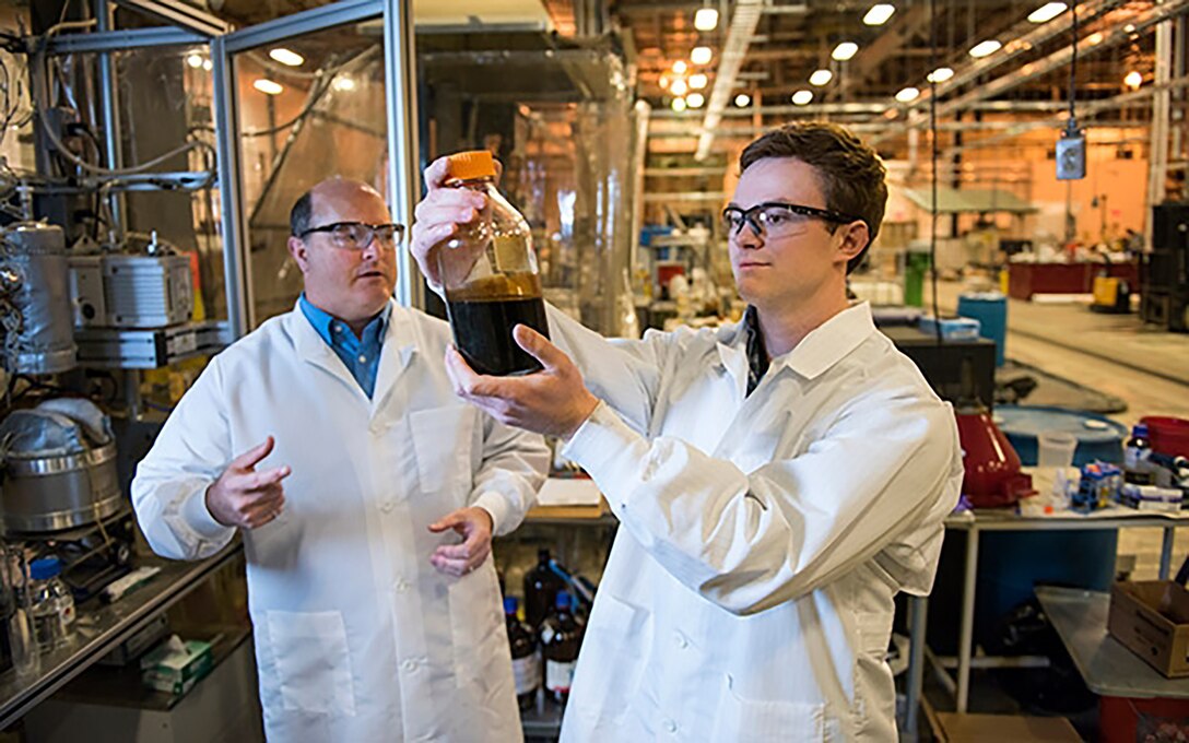 University of Maine’s Biomass to Bio-products Pilot Plant at its Technology Research Center is working to convert cellulosic material, like recycled paper and cardboard, in to jet fuel. Photo courtesy of University of Maine.