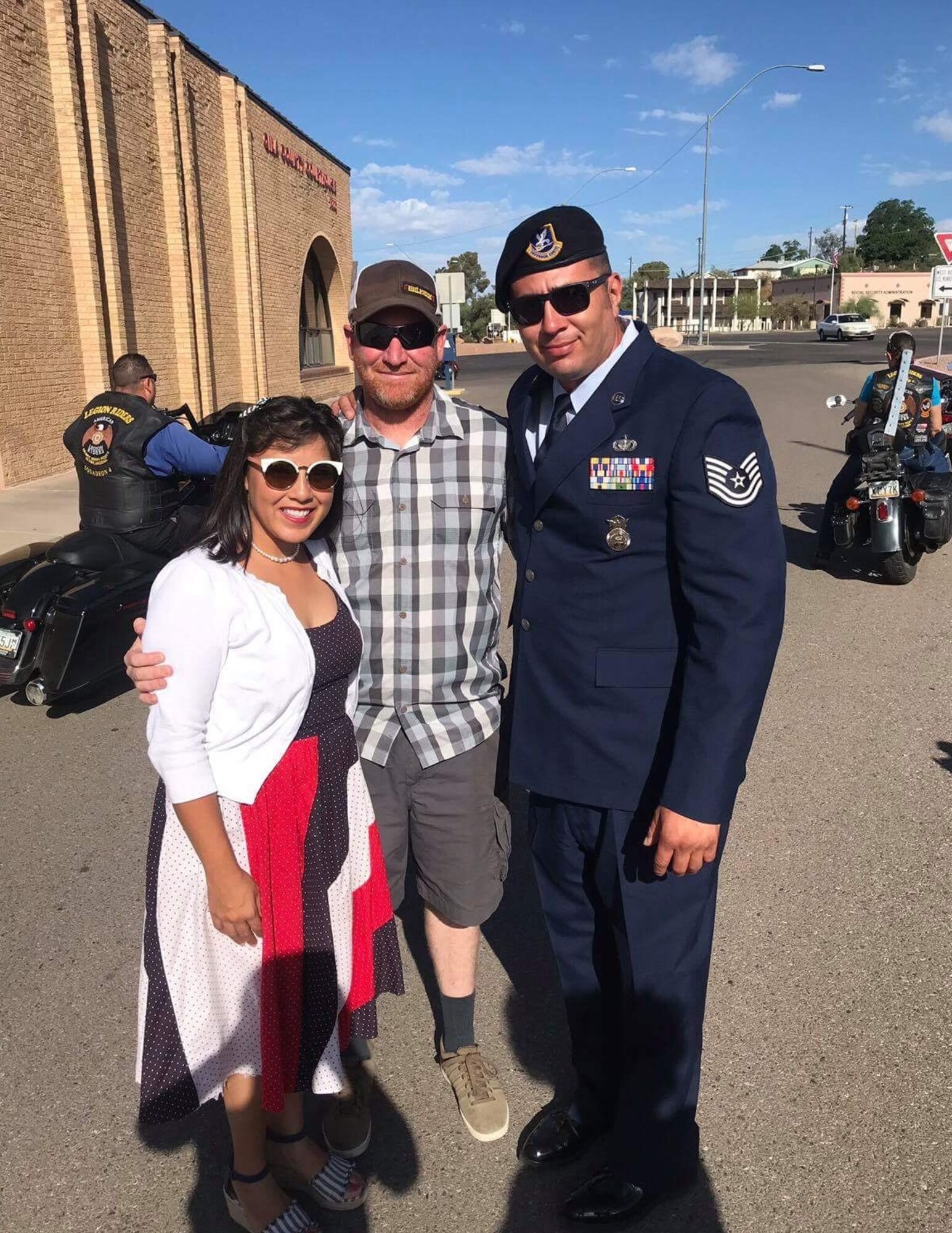 At March Air Reserve Base, Citizen Airmen serve from other parts of the country and the world.  Technical Sergeant Jonathan Ortega, assigned to the 452nd Air Mobility Wing Security Forces Squadron, experienced a once in a lifetime event that brought light to March Air Reserve Base to a community outside the State of California.