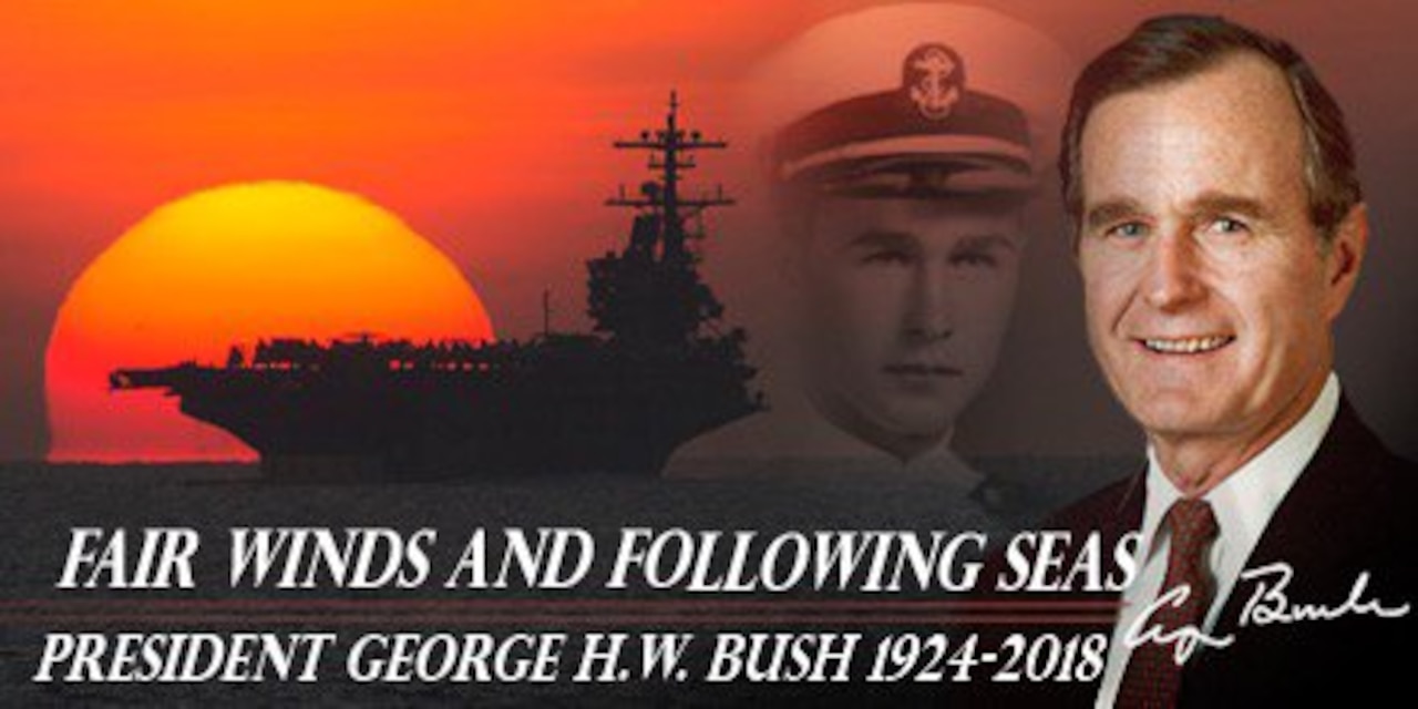 The Navy's tribute to former President George H.W. Bush on his passing, Nov. 30, 2018.