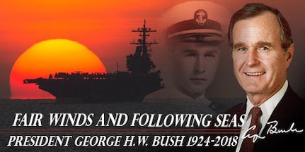 The Navy's tribute to former President George H.W. Bush on his passing, Nov. 30, 2018.