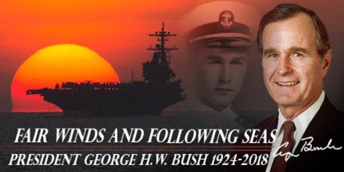 The Navy's tribute to former President George H.W. Bush on his passing, Nov. 30, 2018.
