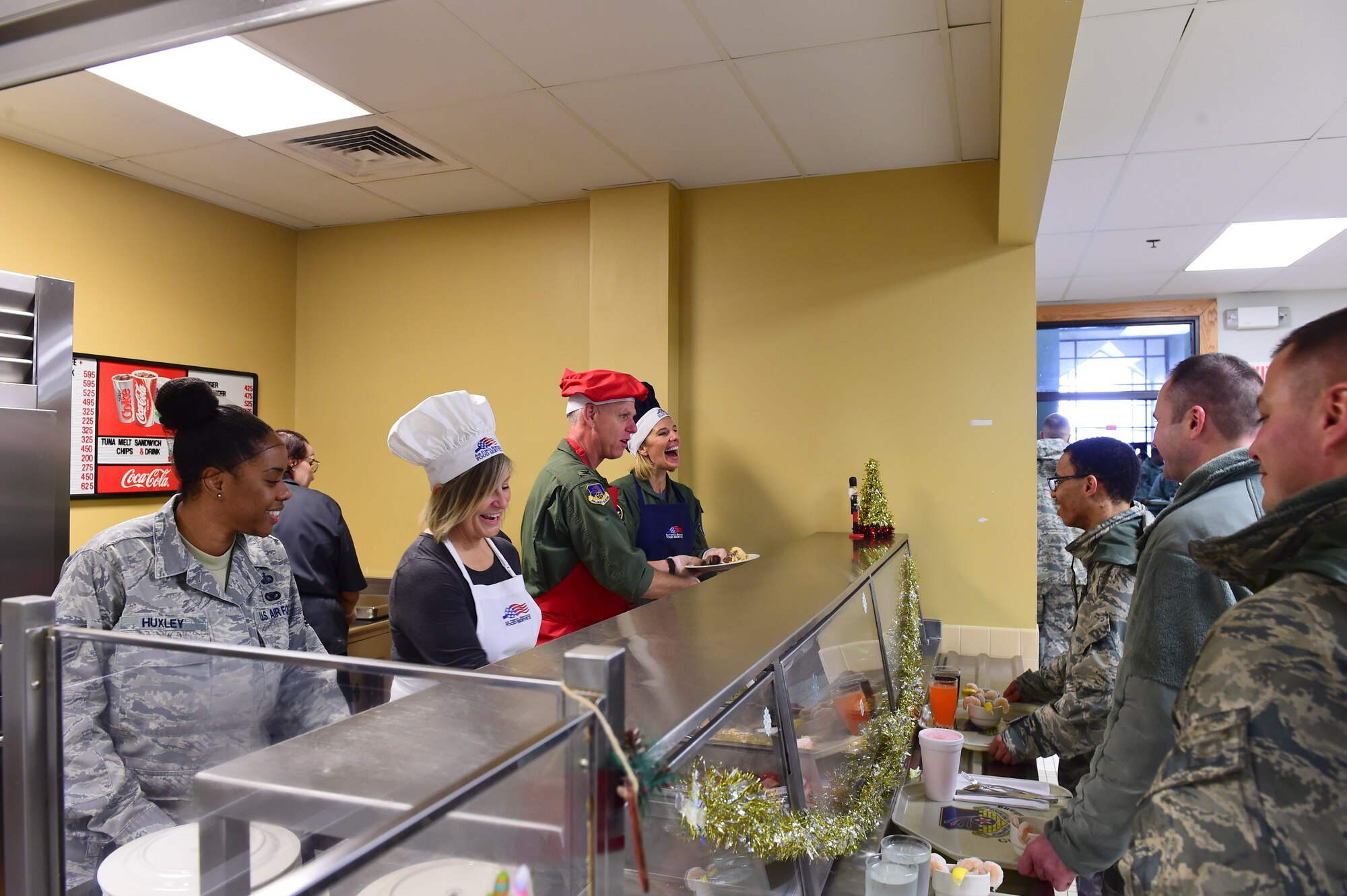 Grissom leadership serves holiday feast