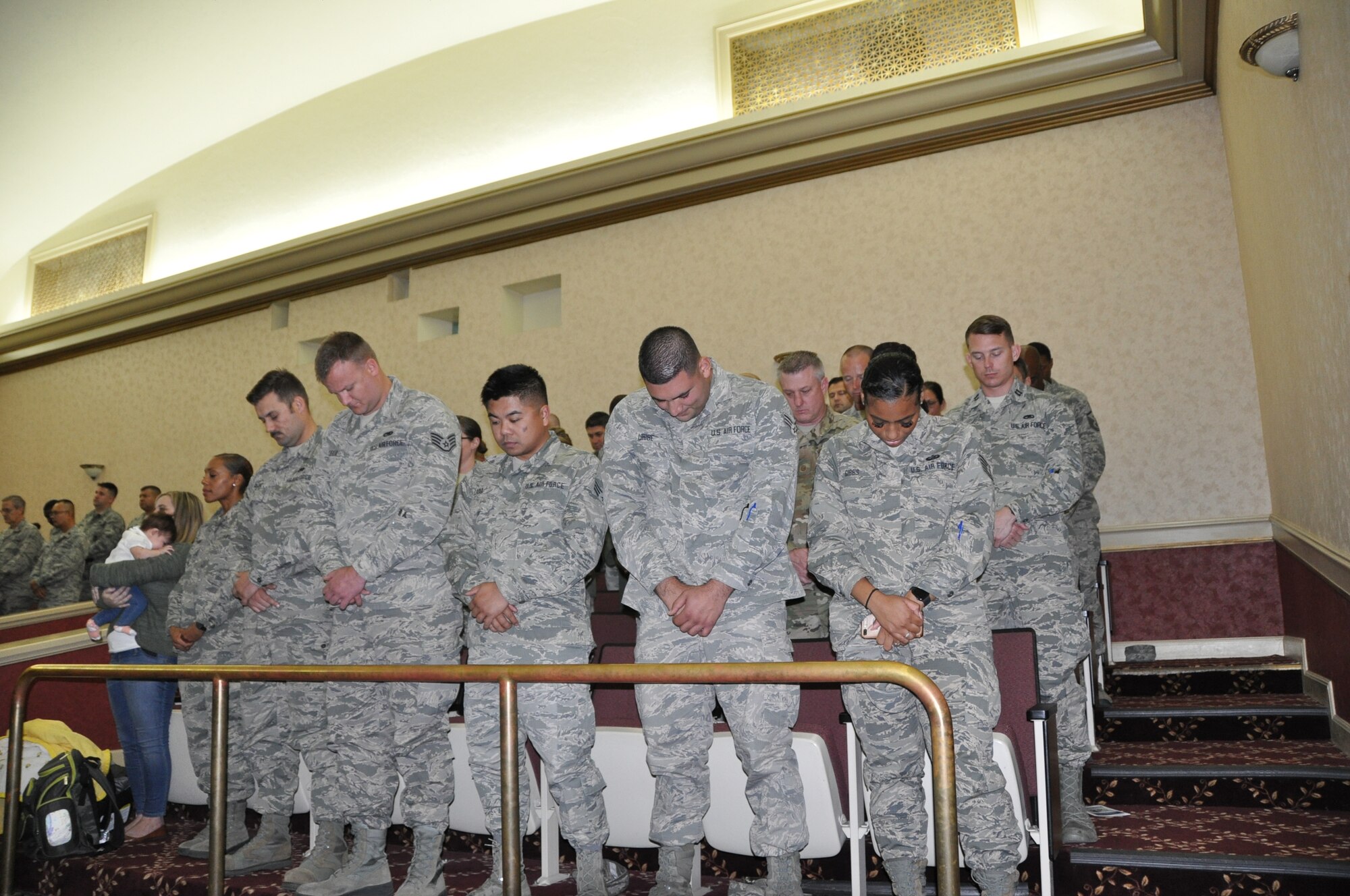 Forty-seven Airman celebrated joining the ranks of the Non-Commissioned and Senior Non-
Commissioned Officer Corps (NCO/SCNO) at the March Air Reserve Base Cultural Resource Center, Nov.
18.