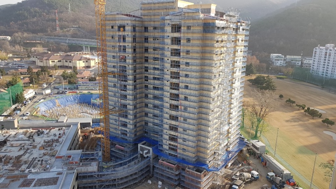 Far East District southern resident office engineers are working to complete another family housing tower at Camp Walker. Our team of engineers, working diligently with our stakeholders, are dedicated to giving U.S. Army Garrison Daegu the best possible facility with which to support the defense of the Republic of Korea.  The second tower is set to be completed by April 2019.
