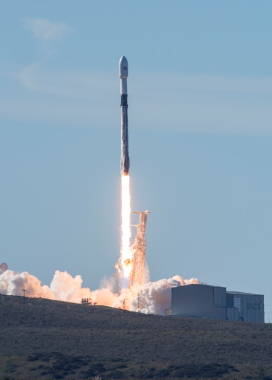 A SpaceX Falcon 9 rocket, carrying the Spaceflight SSO-A: SmallSat Express, launches from Space Launch Complex-4E at Vandenberg Air Force Base, CA, on Dec. 3, 2018 at 10:34 a.m. PST. (U.S. Air Force photo by Senior Airman Clayton Wear/Released)