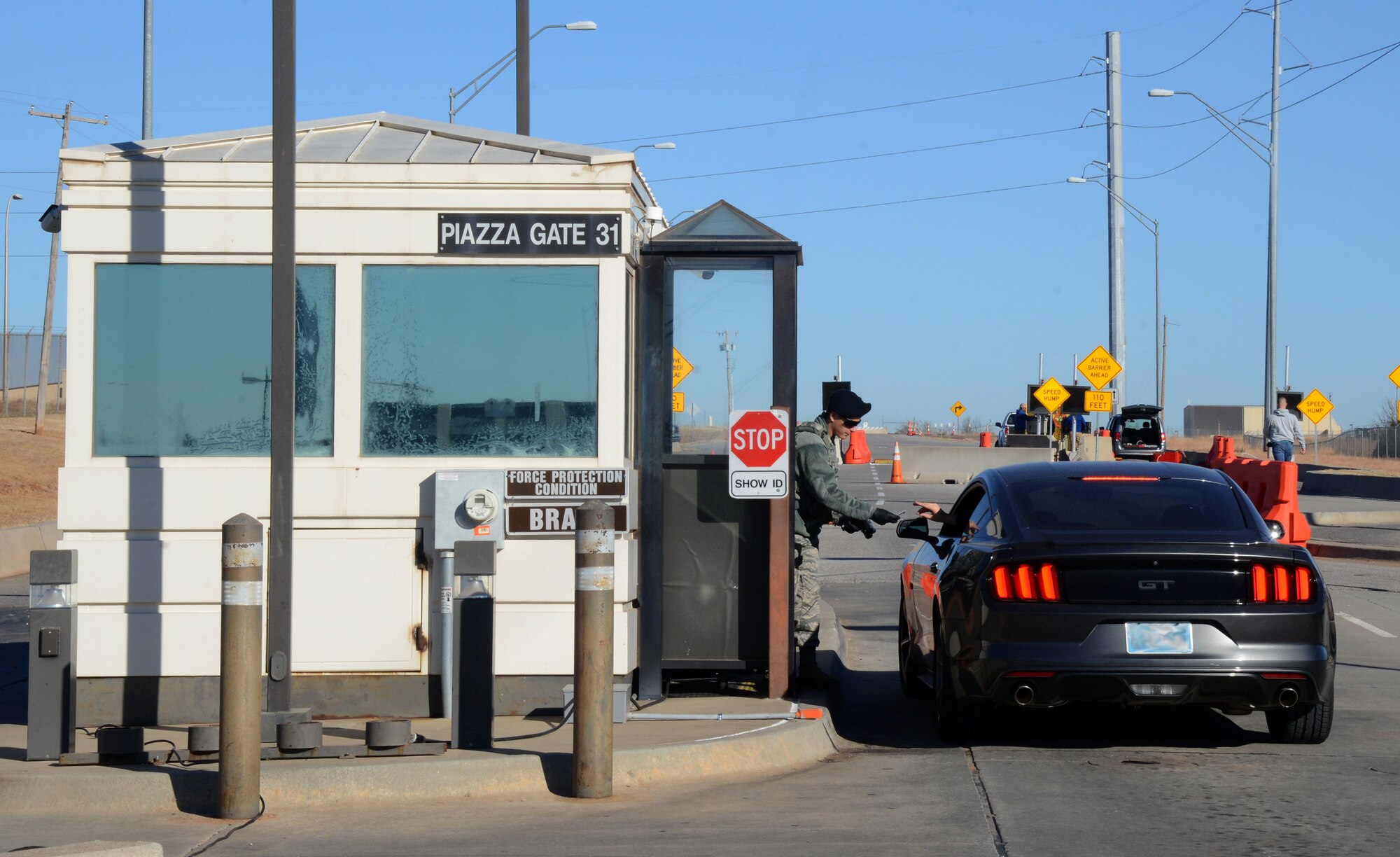 The Piazza Gate will serve as a temporary Truck Gate for the expected four-month duration of Tinker Air Force Base’s four-gate construction project.
