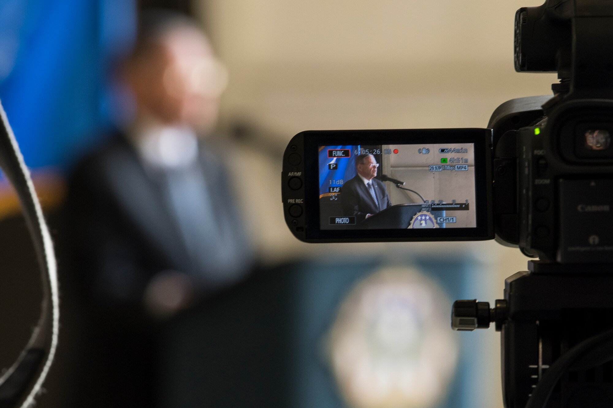 Base leaders and state representatives took part in the ceremony, which represented the beginning of an $82.5 million two-bay hanger construction, part of a larger $146.5 million project, to house 24 new KC-46 Pegasus refueling jets. The KC-46, set to start arriving the summer of 2021, will replace the base's current KC-10 Extender aircraft. (U.S. Air Force photo by Christian DeLuca)