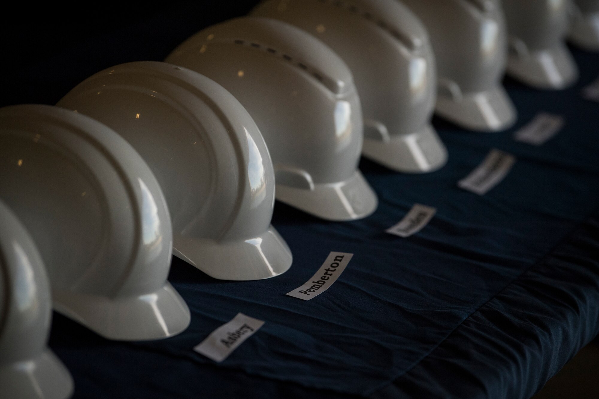 Base leaders and state representatives took part in the ceremony, which represented the beginning of an $82.5 million two-bay hanger construction, part of a larger $146.5 million project, to house 24 new KC-46 Pegasus refueling jets. The KC-46, set to start arriving the summer of 2021, will replace the base's current KC-10 Extender aircraft. (U.S. Air Force photo by Christian DeLuca)