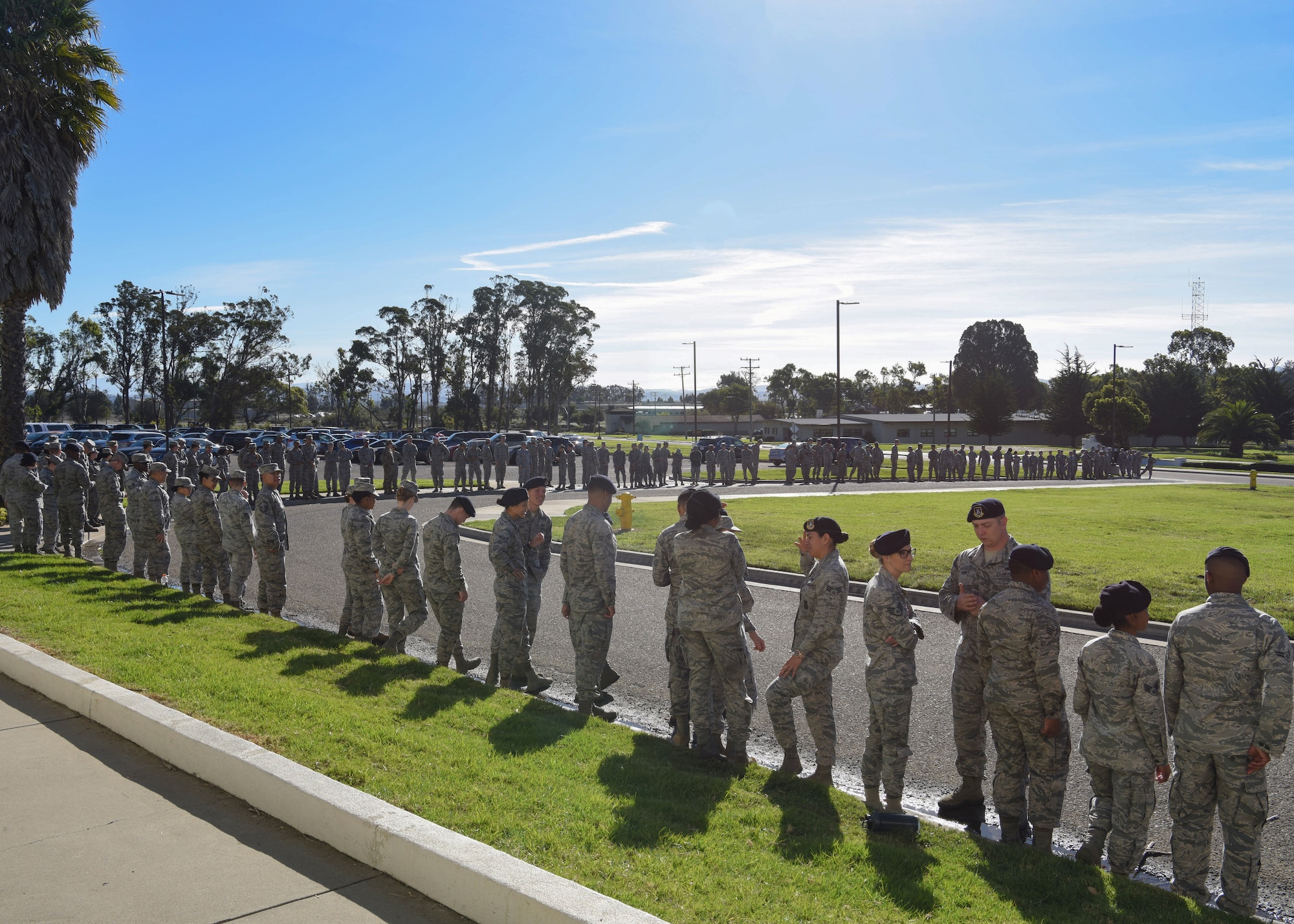 Vandenberg Airmen await the arrival of the children during Operation Kids Christmas at the Pacific Coast Club at Vandenberg Air Force Base, Calif. Dec. 1, 2018. Vandenberg hosts the 59th annual Operation Kids Christmas here, expecting 200 kids from nearby cities to partake in the planned games, crafts, lunch and Christmas gifts.