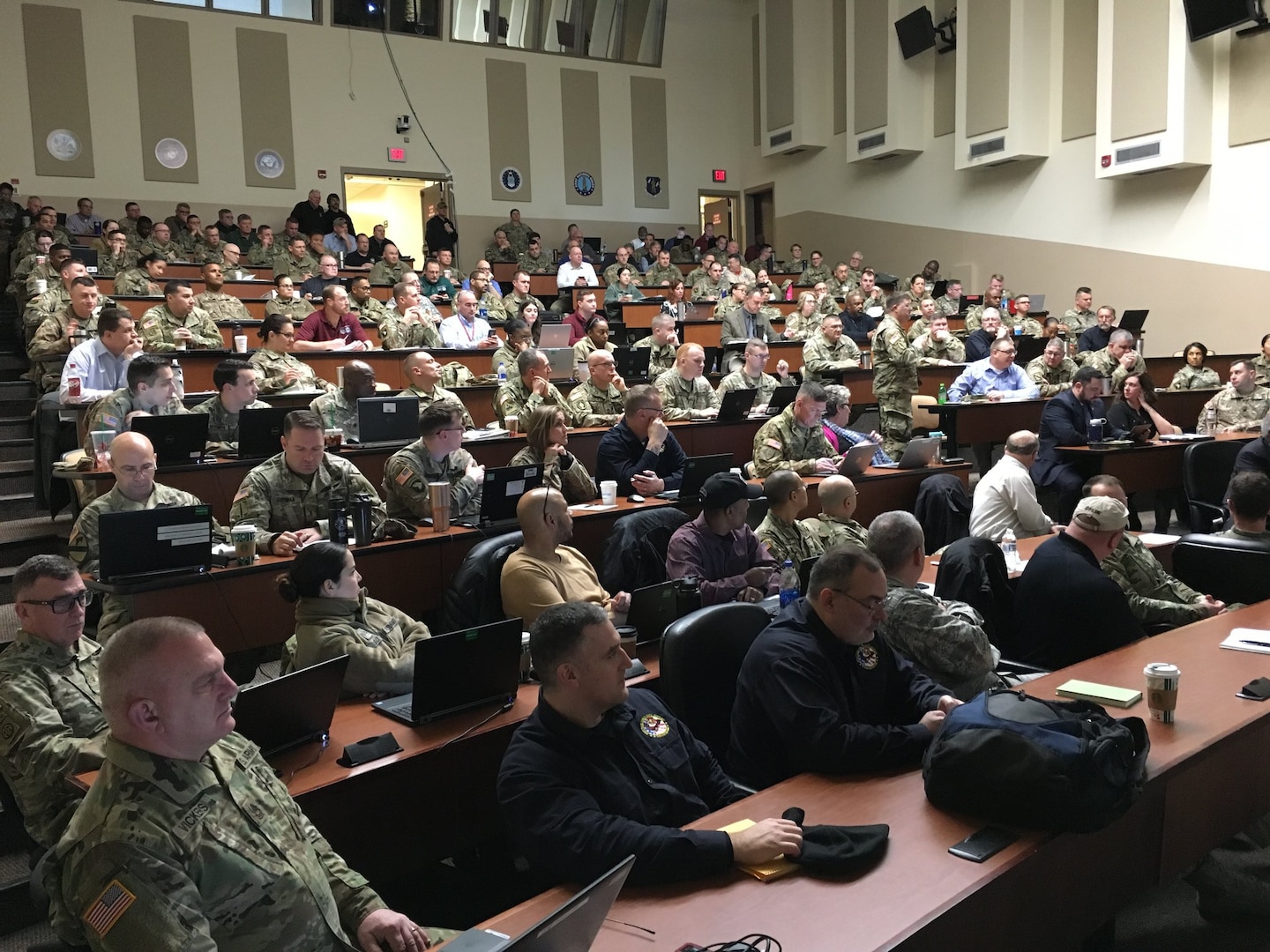 Exercise Vibrant Response 2019 (VR-19) Mid Planning Meeting is now underway at Camp Atterbury, Ind. (CAIN). Some 150 active and reserve joint military members; DoD civilians; contractors and interagency representatives like FEMA from more than 50 units or organizations are preparing for VR-19. The 16 Joint Task Force Civil Support planners are completing milestones toward confirming their operational CBRN readiness and capabilities. US Army North executes VR-19, a Command-Post Exercise (CPX) from April 22 to May 22 at CAIN and in Michigan.(DoD photo by Air Force Lt. Col. Karen Roganov, director of JTF-CS Public Affairs/ released)