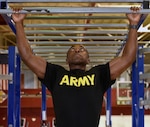 Army Capt. Johnny Dotson training at the Joint Base San Antonio-Fort Sam Houston Central Gym.