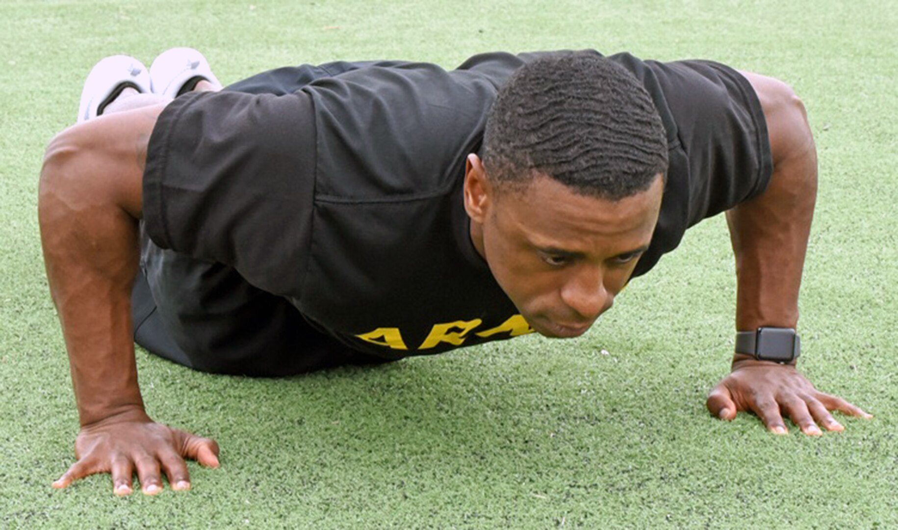 Army Capt. Johnny Dotson training at the Joint Base San Antonio-Fort Sam Houston Central Gym.