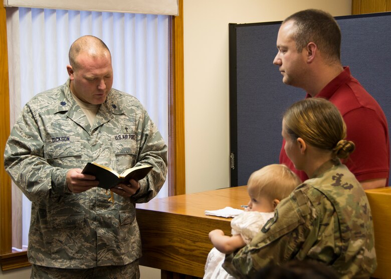 Infant baptism held at Duke Field, Fla Dec. 2, 2018