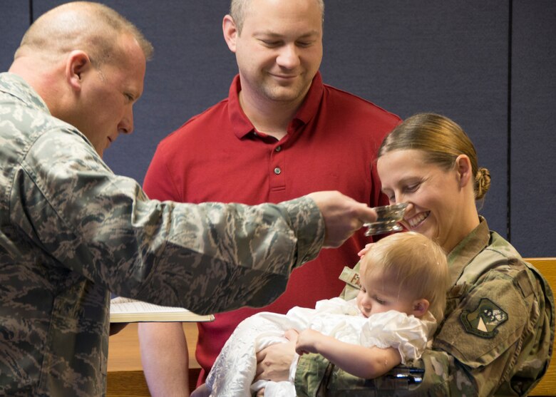 Infant baptism held at Duke Field, Fla Dec. 2, 2018