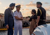 Commander, U.S. Indo-Pacific Command, Adm. Phil Davidson, hosts India’s Minister of Defence, Nirmala Sitharaman, on a barge tour of historic Pearl Harbor. India and the U.S. are global partners in defense and security and are working together to assure a free and open Indo-Pacific.