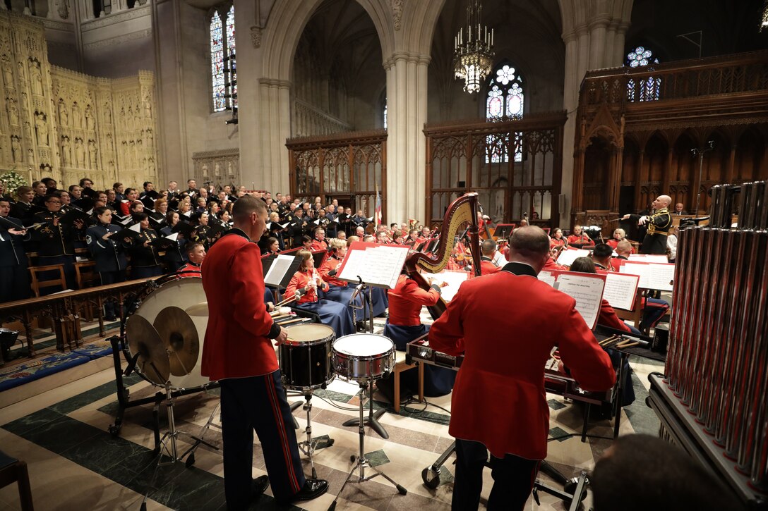 On Dec. 5, 2018, “The President’s Own” Marine Chamber Orchestra participated in the state funeral in honor of former President George H.W. Bush at the Washington National Cathedral.