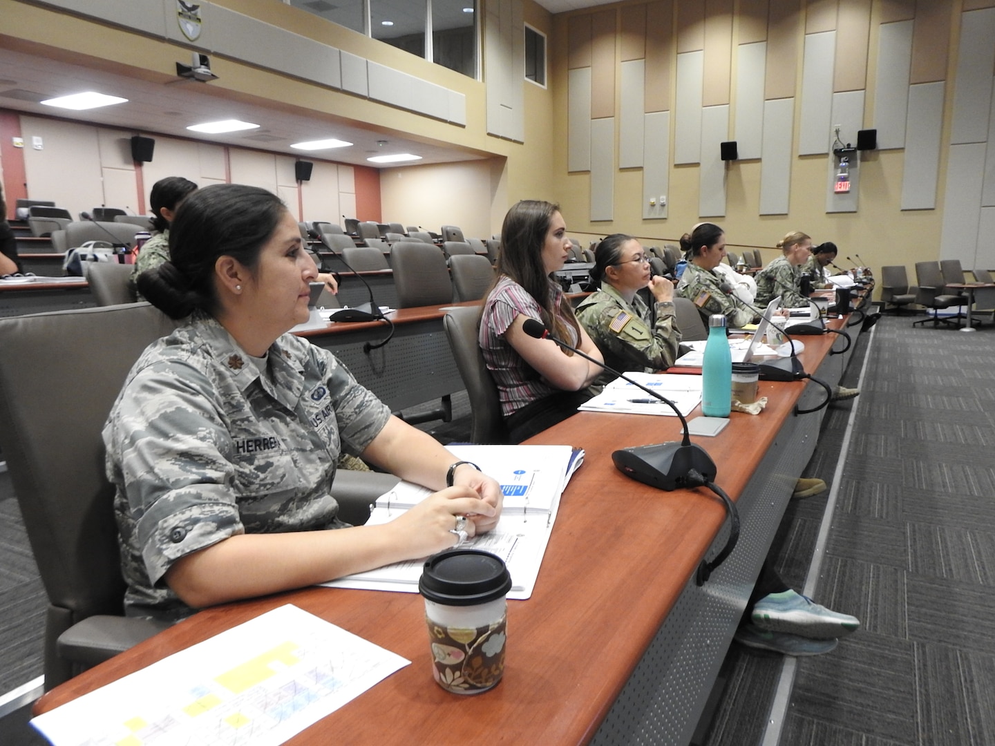 U.S. Air Force Maj. Monica Herrera facilitates students on how to integrate gender into military operations during the Operational Gender Advisor Course hosted by U.S. Southern Command in Doral, Florida, Dec. 6, 2018.