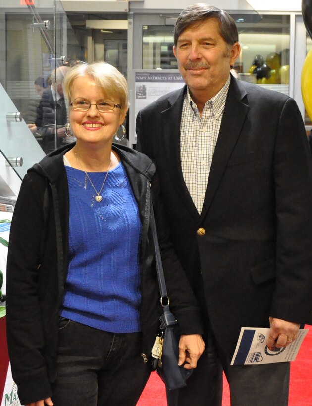 IMAGE: Dr. Rob Gates and his wife arrive at the Dahlgren Centennial Movie Premier, Nov. 27.