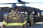 Members of the Seattle Fire Department participated in a training exercise with the Washington Army National Guard aviators doing personnel movement on UH-60 Black Hawk helicopters.
