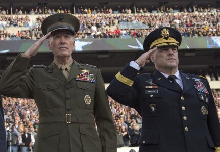 Gen. Mark A. Milley (right), the Army's chief of staff, right, was nominated to succeed Marine Corps General Joe Dunford (left) as chairman of the Joint Chiefs of Staff. President Donald Trump tweeted the nomination Dec. 8, 2018.