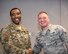 Tech. Sgt. LaRon Strong, 2nd the 2nd Operations Support Squadron aircraft support section chief, and Senior Airman Spencer Wiesner, 2nd Munitions Squadron line delivery chief, pose for a photo after the Diamond Sharp Award (DSA) ceremony at Barksdale Air Force Base, La., Nov. 21, 2018. Wiesner won the DSA for the month of November. (U.S. Air Force photo by Airman 1st Class Lillian Miller)