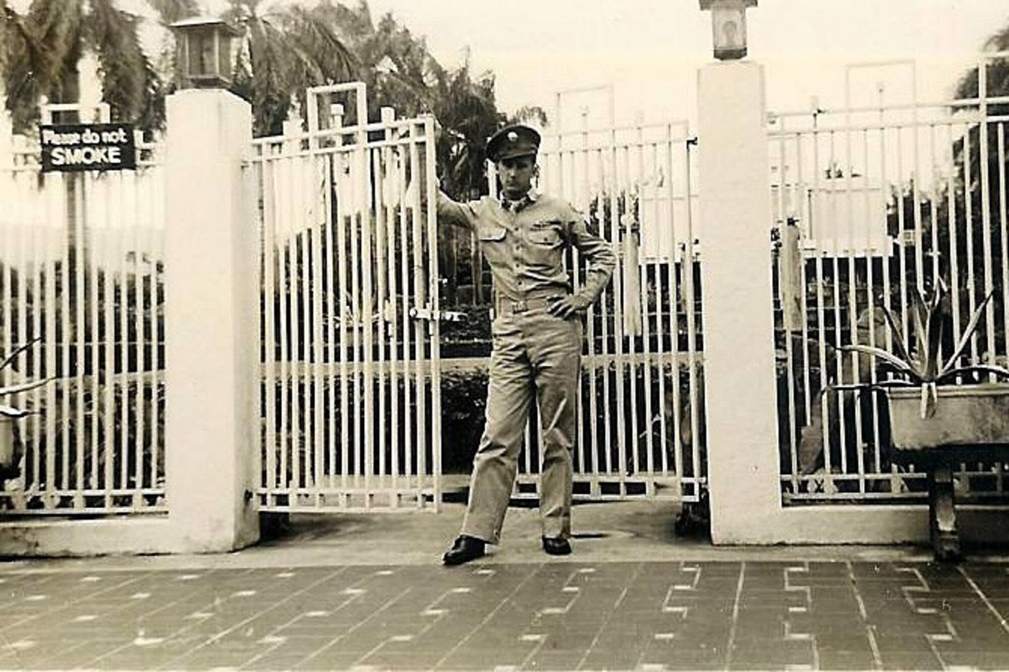 Private Ralph Yeager was stationed in Hawaii in late 1940, and was assigned to the 22nd Material Squadron, 17th Air Base Group, Hickam Field. Almost eight decades later, a tradition of service in the Pacific continues. Yeager’s granddaughter, inspired by his service, walks on the same ground he did so many years ago. U.S. Air Force Col. Athanasia Shinas, Air Force Reserve 624th Regional Support Group commander. (Courtesy photo)