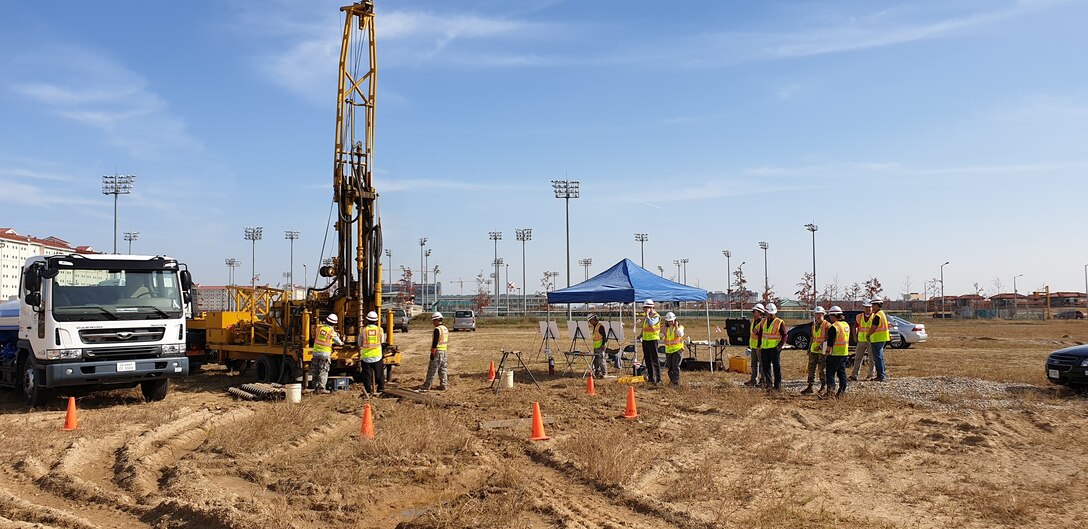 The Geotechnical and Environmental Engineering Branch characterize the geology of the earth by collecting samples with the use of the district’s two drilling rigs. These samples are then tested and identified in the field and at the district’s materials testing laboratory