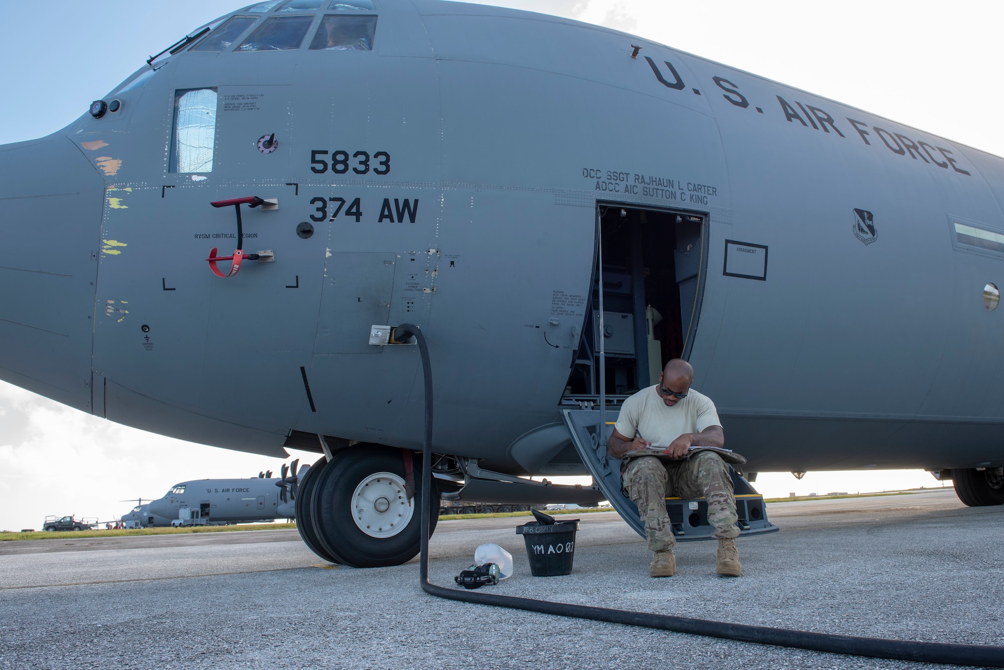 Staff Sgt. goes over his checklist.