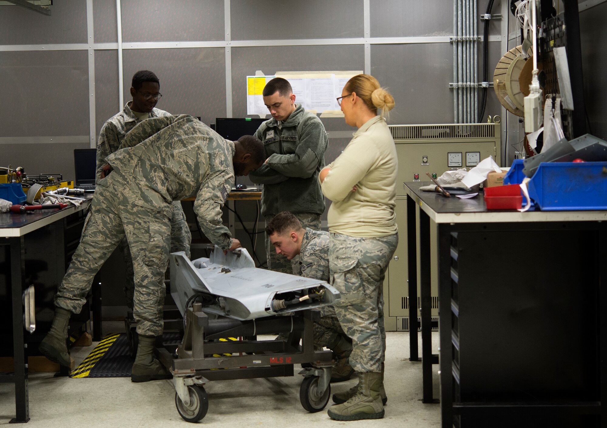 Any maintenance done to the gun system or the racks holding the munitions is done by armament flight.