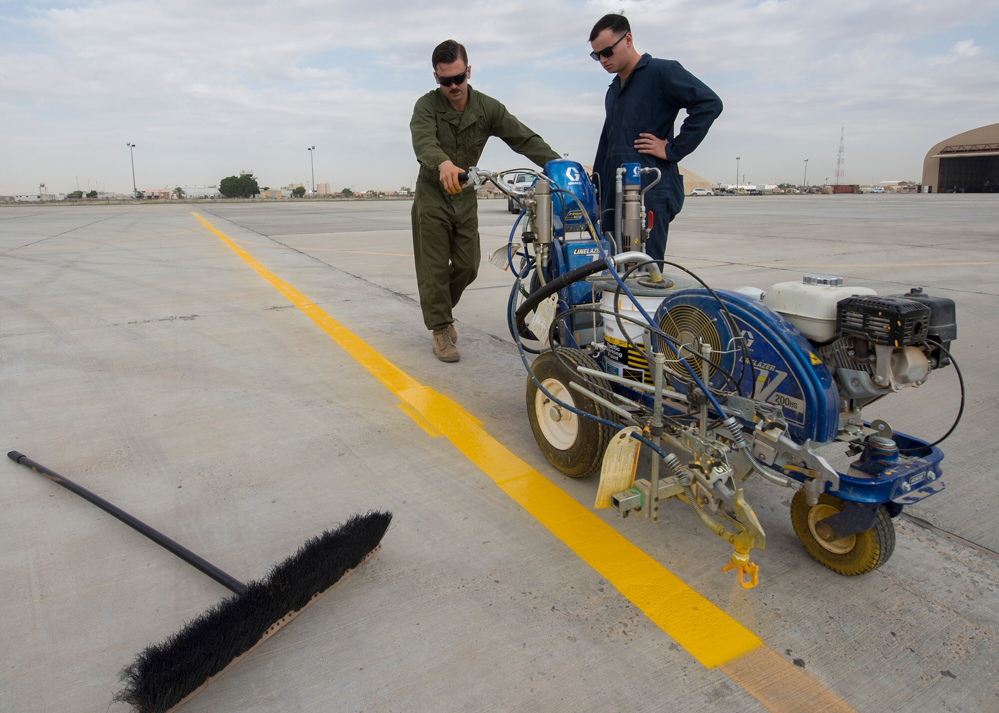 Marines offer helping hand to paint airfield