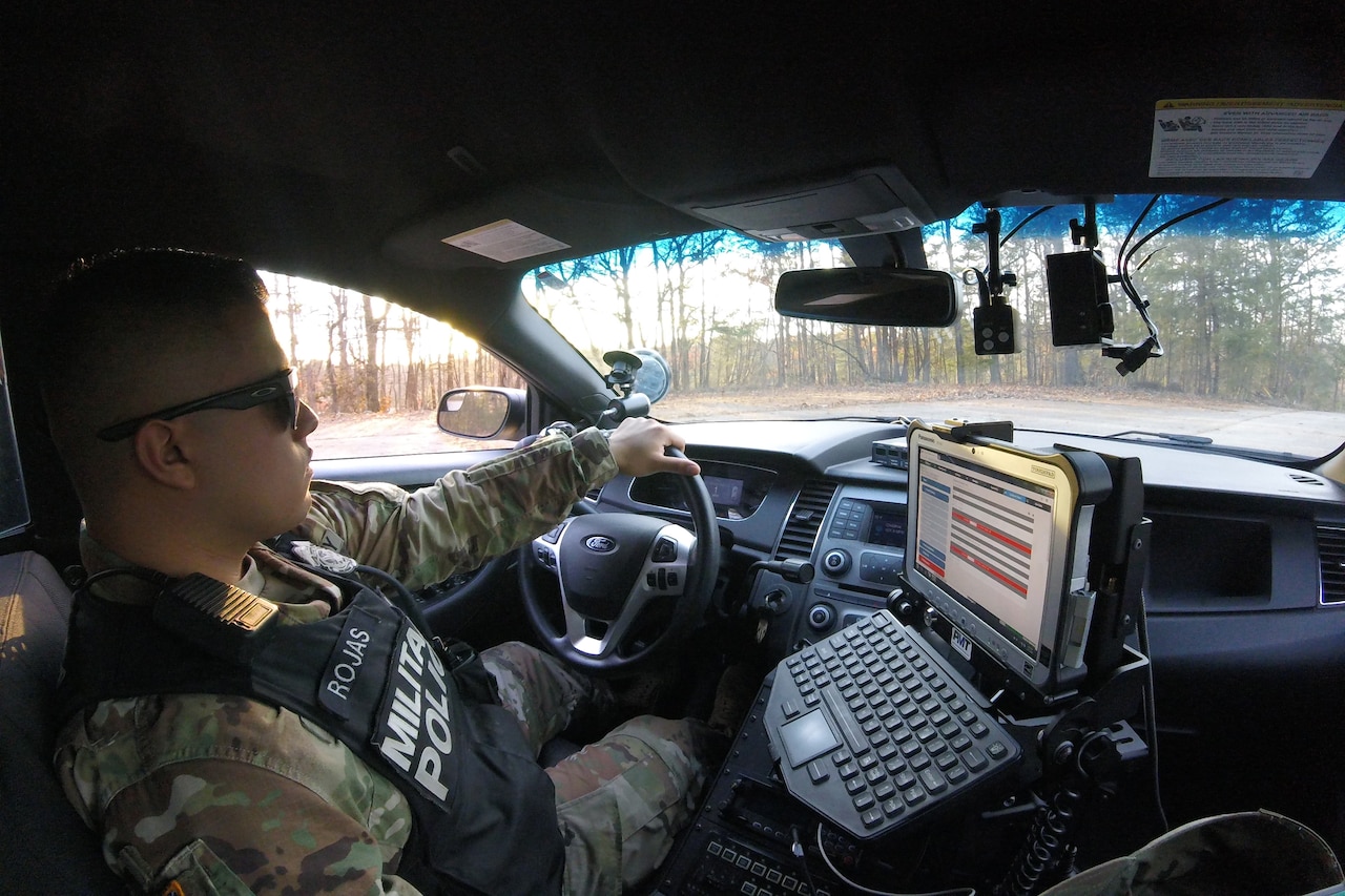 Specialist Rojas in his car