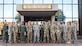 Joint Base Charleston Chief’s group members and the newest chief master sergeant selects stand together outside the headquarters building Dec. 4, 2018, at JB Charleston, S.C.  Chief master sergeant is the highest enlisted rank in the Air Force and is held by only one percent of the enlisted force.