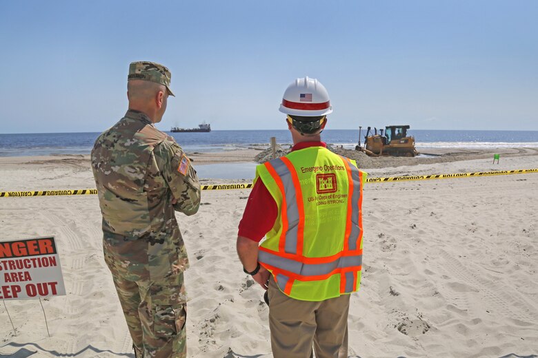 MG Spellmon views beach renourishment