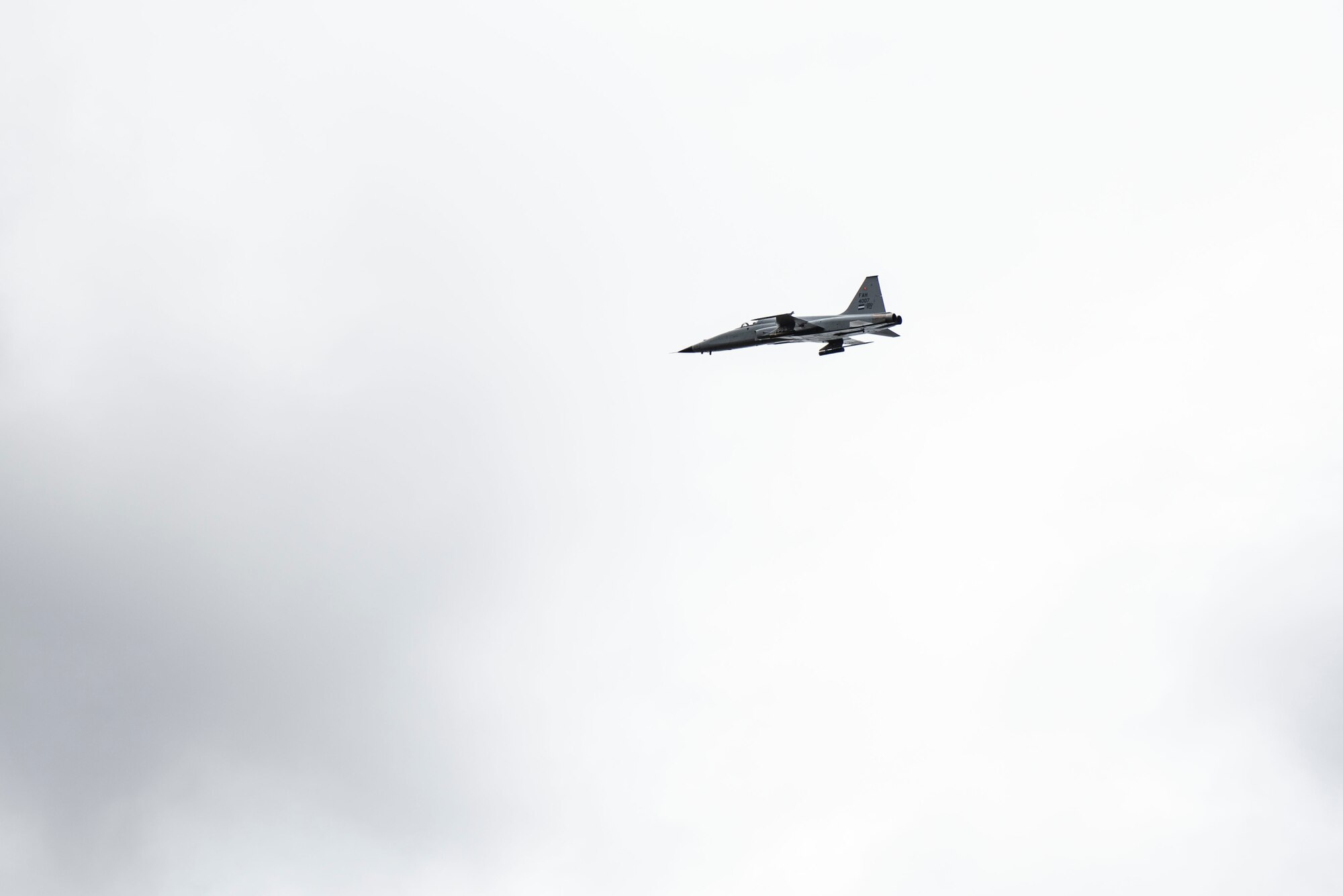 A Honduran air force F-5 Tiger II demonstrates its airpower capabilities during Artillery Day at Zambrano, Dec. 4, 2018.