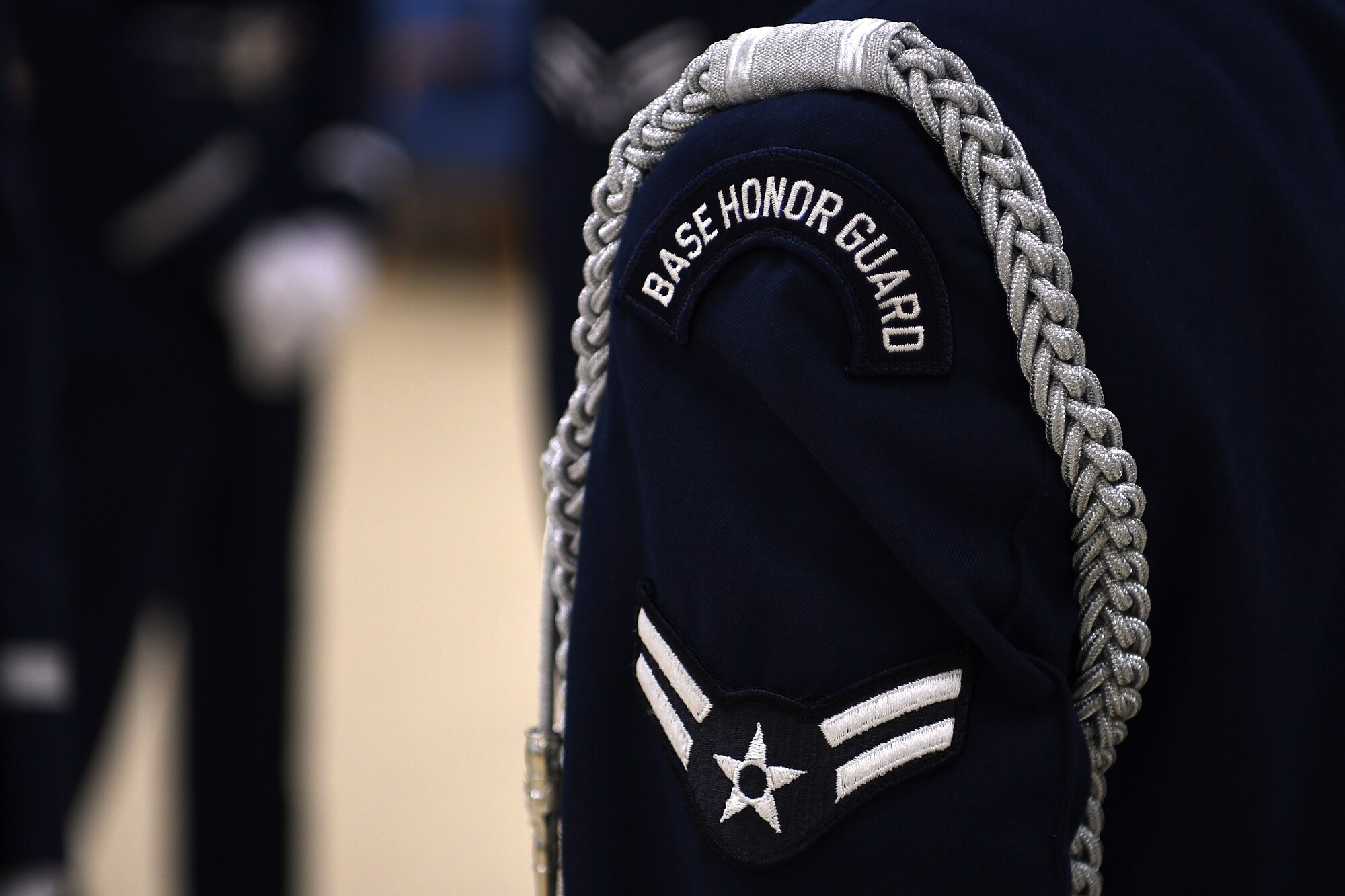U.S. Air Force Airman 1st Class Brandy Michaud, Keesler Air Force Base Honor Guard member, gives a briefing at Keesler Air Force Base, Mississippi, Nov. 29, 2018. Honor guard members practice four out of five working days to execute precise movements for future details. (U.S. Air Force photo by Airman 1st Class Suzie Plotnikov)