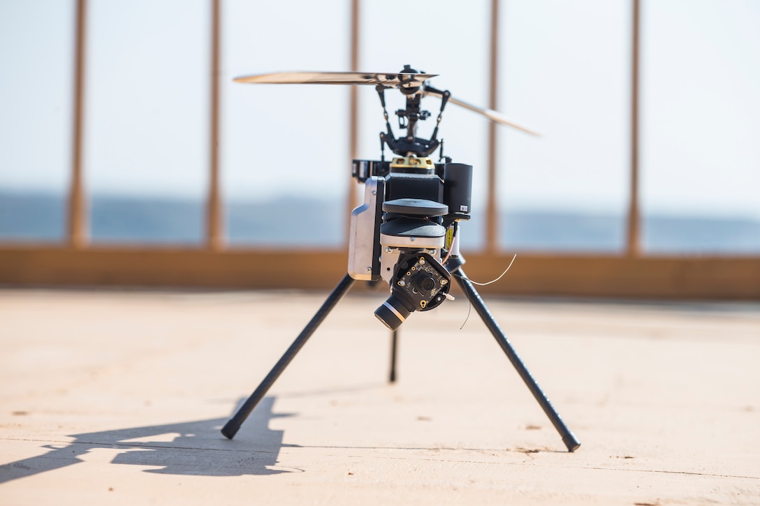 Lattice Modular Heli-Drone is displayed during a test run of the Lattice Platform Security System at the Red Beach training area, Marine Corps Base Camp Pendleton, Calif.